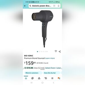 BioIonic Power Diva Travel Dryer